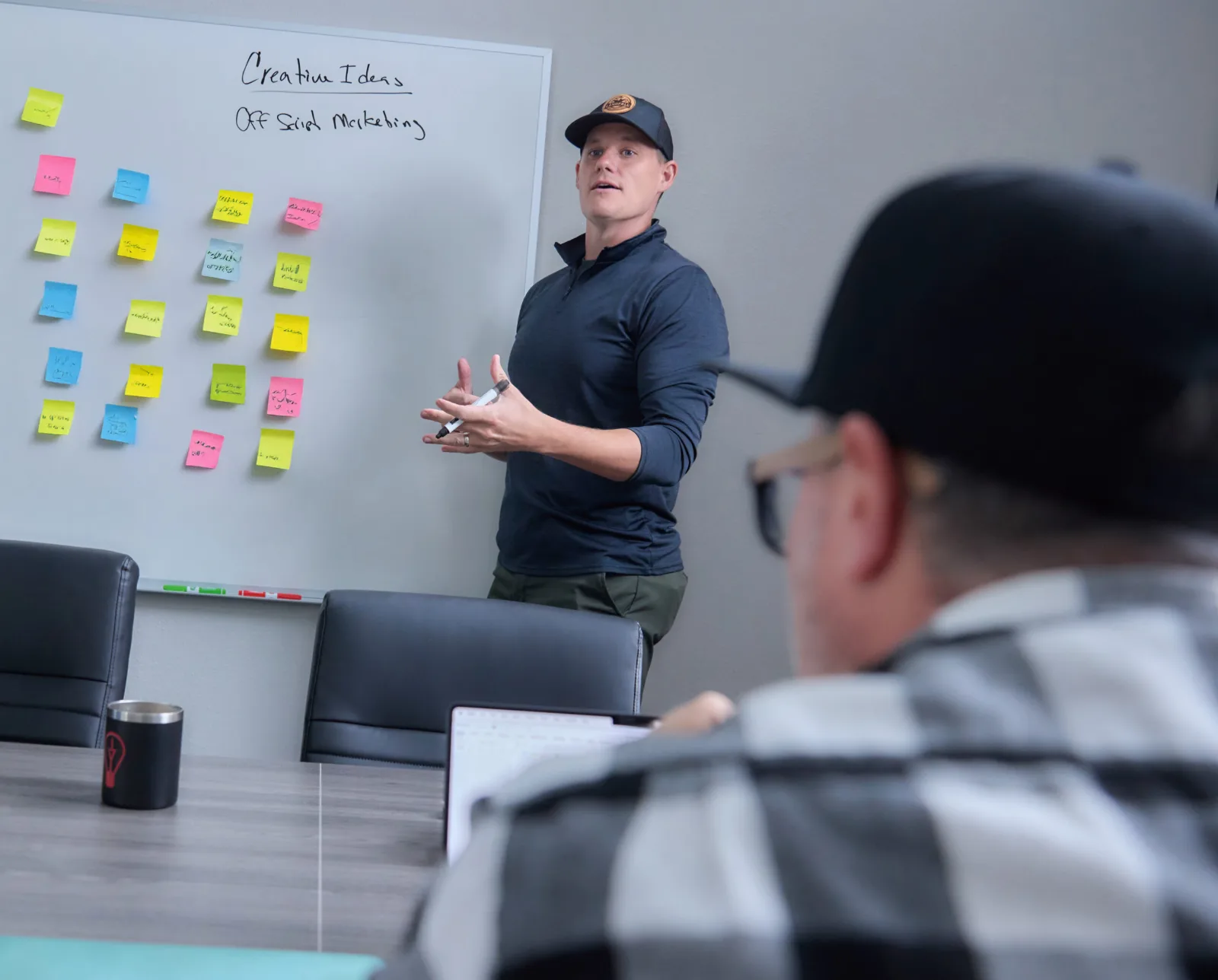Vilardi Digital team mapping out a client marketing strategy on a whiteboard